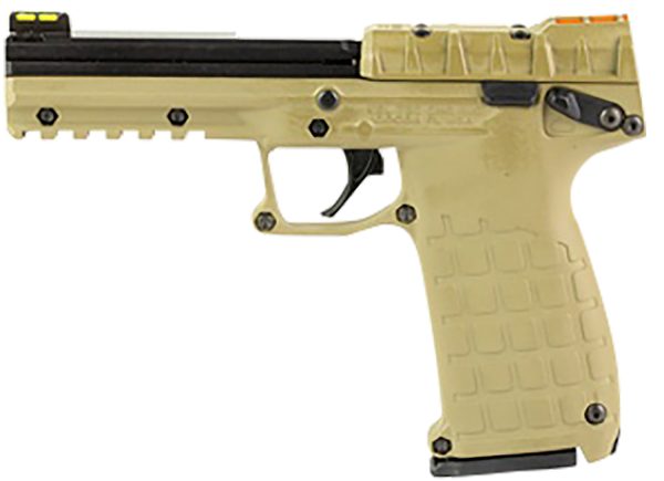 Kel-Tec PMR30TAN10 PMR30  22 WMR 10+1 4.30" Black Fluted Steel Barrel, Black/Tan Serrated Slide, Tan Polymer Frame w/Picatinny Rail, Tan Textured Polymer Grip