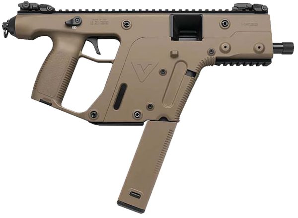 Kriss USA KV90PFD20 Vector SDP G2 9mm Luger 40+1 5.50" Black Nitride Threaded Barrel, Flat Dark Earth Picatinny Rail Top & Bottom, QD Sling Swivel