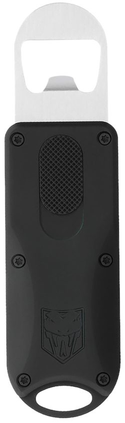 CobraTec Knives CTOTFBOBLK Bottle Opener  Black Aluminum/Stainless Steel