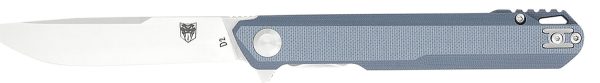 CobraTec Knives CTMONGRY Monarch  3.50" Folding Plain Satin D2 Steel Blade, 4.75" Gray G10 Handle