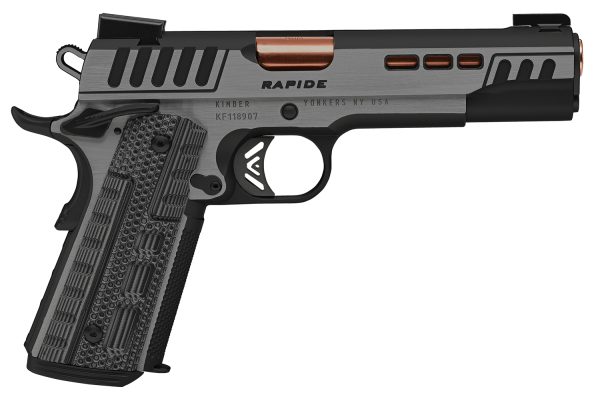 Kimber Mfg.,inc 3000431 Rapide Dusk 9mm Luger 9+1 5" Rose Copper Steel Barrel, Black KimPro II Lightening Cut/Serrated Stainless Steel Slide, Black KimPro II Steel Frame w/Beavertail Black, G10 Grip
