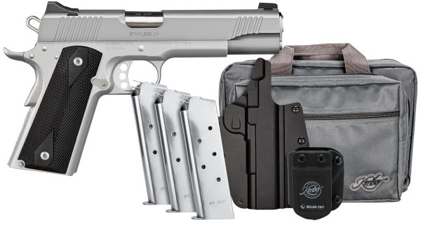 Kimber Mfg.,inc 3700826 Stainless LW Club Bundle 45 ACP 7+1 5" Stainless Stainless Stainless Black Textured Grip