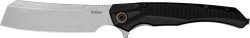 Kershaw 2078 Strata  4" Folding Cleaver Plain Stonewashed D2 Steel Blade, Black Bead Blasted G10/SS Handle