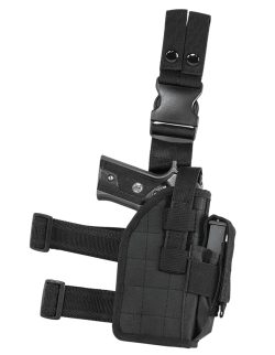 NcStar CVDLHOL2954B Drop Leg  Leg Black PVC Fabric Leg Fits Full Size Semi-Auto Fits Compact Semi-Auto Right Hand