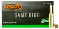 HSM 7MM088N Game King  7mm-08 Rem 150 gr Sierra GameKing Spitzer Boat Tail 20 Per Box/ 25 Case