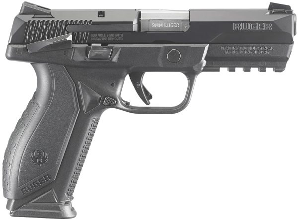 Ruger 8638 American  Duty Frame 9mm Luger 10+1 4.20" Stainless Steel Barrel, Black Nitride Serrated Stainless Steel Slide, Black Polymer Frame w/Picatinny Rail, Textured Wraparound Grip, Right Hand