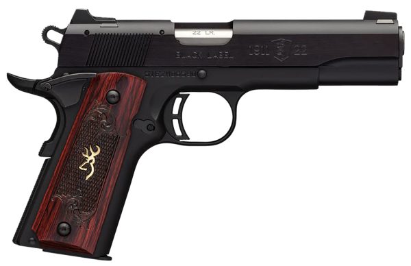 Browning 051851490 1911-22 Black Label Medallion Full Size Frame 22 LR 10+1, 4.25"  Target Crown Barrel, Matte Black Serrated Slide & Aluminum Frame w/Beavertail