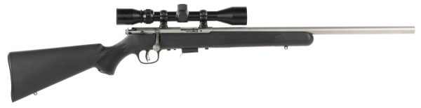 Savage Arms 95200 93 FVSS XP 22 WMR Caliber with 5+1 Capacity, 21" Barrel, Matte Stainless Metal Finish, Matte Black Synthetic Stock & AccuTrigger Right Hand (Full Size) Includes 3-9x40mm Scope
