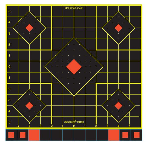 Birchwood Casey 34214 Shoot-N-C Reactive Target Self-Adhesive Paper Multi Color 12" 5-Diamond 12 Pack