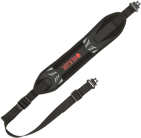 Ruger 27834 Mesa Sling  Adjustable Length Black with Red Ruger Logo Neoprene with 500 lbs Tested Swivels