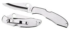 Spyderco C10S Endura 4  3.85" Folding Clip Point Part Serrated VG-10 SS Blade Satin Stainless Steel Handle Includes Pocket Clip
