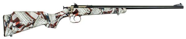 Crickett KSA2168 Youth  22 LR 1rd 16.12" Blued Barrel & Receiver, Fixed Front/Adjustable Rear Peep Sight, American Flag/Amendment Synthetic Stock w/11.5" LOP, Rebounding Firing Pin Safety