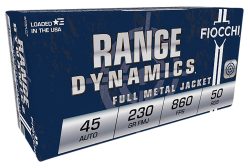 Fiocchi 45A500 Range Dynamics  45ACP 230gr Full Metal Jacket 50 Per Box/10 Case