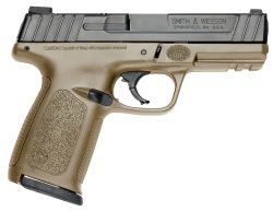 Smith & Wesson 11998 SD9  Compact Frame 9mm Luger 16+1, 4" Black Armornite Stainless Steel Barrel & Serrated Slide, Flat Dark Earth Polymer Frame w/Picatinny Rail, FDE Textured Grip, No Safety