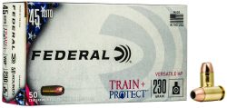 Federal TP45VHP1 Train + Protect  45ACP 230gr Versatile Hollow Point 50 Per Box/10 Case