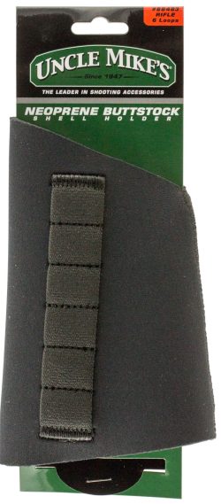 Uncle Mike's 88483 Buttstock Shell Holder  Black Neoprene 6rd Rifle