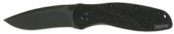 Kershaw 1670BLK Blur  3.40" Folding Drop Point w/Recurve Plain Black DLC 14C28N Steel Blade Black Anodized Aluminum Handle Includes Pocket Clip