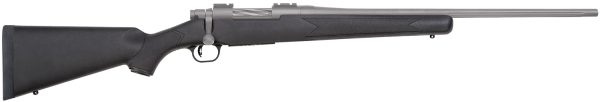 Mossberg 28005 Patriot Synthetic 243 Win 5+1 22" Fluted Barrel w/Recessed Match Crown, Cerakote  Stainless Steel, Spiral-Fluted Bolt, Synthetic Stock, Drop Box Magazine, Adjustable LBA Trigger