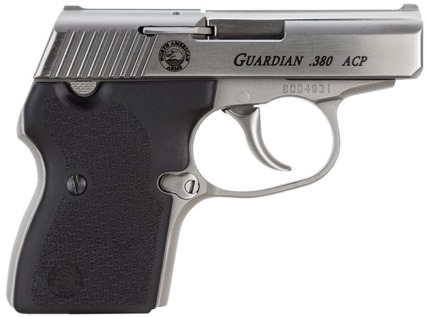 North American Arms 380GUARDIAN Guardian  380 ACP Caliber with 2.50" Barrel, 6+1 Capacity, Overall Stainless Steel Finish, Serrated Slide & Black Rubber Grip