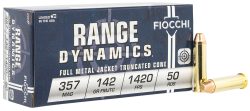 Fiocchi 357F Range Dynamics  357Mag 142gr Full Metal Jacket Truncated Cone 50 Per Box/20 Case