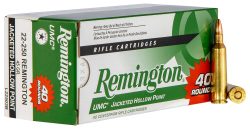 Remington Ammunition 23769 UMC Value Pack 22-250Rem 45gr Jacketed Hollow Point 40 Per Box/10 Case