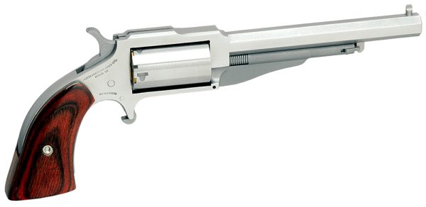 North American Arms 18604 1860 The Earl *CA Compliant 22 WMR 5rd 4" Barrel, Overall Stainless Steel Finish & Rosewood Boot Grip
