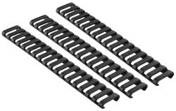 Ergo 4373BK Low-Pro Ladder Rail Covers Rifle 18 Slot Black Rubber 3 Pack
