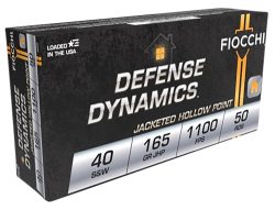 Fiocchi 40SWC Defense Dynamics  40S&W 165gr Jacketed Hollow Point 50 Per Box/20 Case