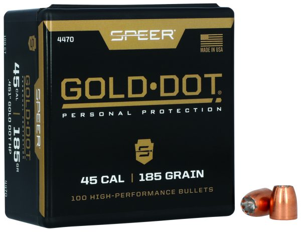 Speer 4470 Gold Dot Personal Protection 45Cal 185gr Hollow Point 100 Per Box/5 Case