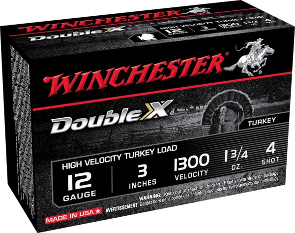 Winchester Ammo STH1234 Double X High Velocity Turkey 12Gauge 3" 1 3/4oz 4Shot 10 Per Box/10 Case