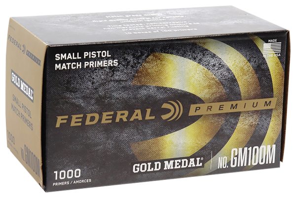 Federal GM100M Gold Medal Premium Small Pistol Multi Caliber Handgun 1000 Per Box/5 Case