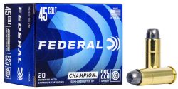 Federal C45LCA Champion Training 45Colt 225gr Semi Wadcutter Hollow Point 20 Per Box/25 Case