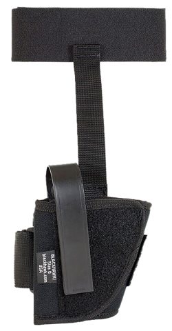 Blackhawk 40AH00BKL Ankle  Size 00 Black Cordura Fits Sm Frame 5rd Revolver w/Hammer Spur, Velcro Mount, Left Hand