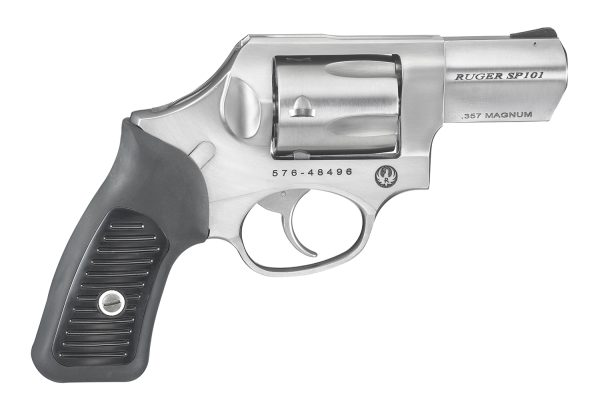 Ruger 5720 SP101  357 Mag 5rd 2.25" Satin Stainless Steel Barrel, Cylinder & Frame, Black Rubber Grip, Transfer Bar Safety, Concealed Hammer
