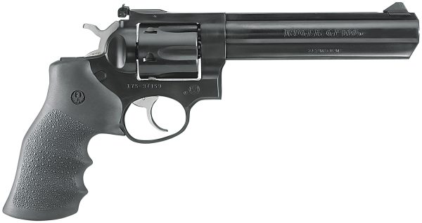Ruger 1704 GP100  Medium Frame 357 Mag 6rd 6" Blued Alloy Steel Barrel, Cylinder & Frame, Hogue Monogrip, Transfer Bar Safety, Exposed Hammer