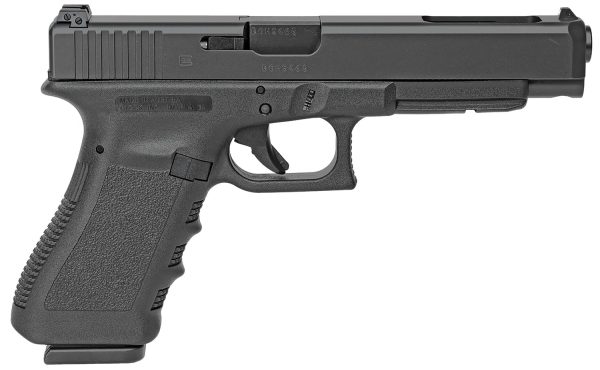 Glock PI3430101 G34 Gen3 Competition *CA Compliant 9mm Luger  5.31" Barrel 10+1,  Black Frame & Slide, Finger Grooved Rough Texture Grip, Adjustable Sights, Safe Action Trigger