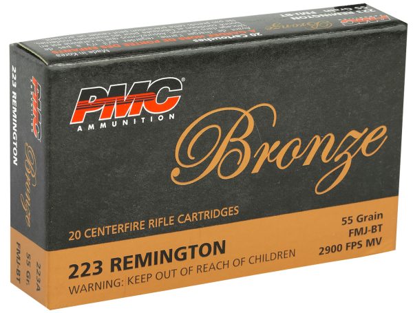 PMC 223A Bronze  223Rem 55gr Full Metal Jacket Boat Tail 20 Per Box/50 Case