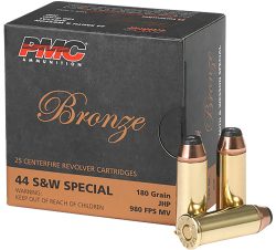 PMC 44SB Bronze  44S&WSpl 180gr Jacketed Hollow Point 25 Per Box/20 Case