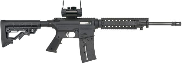Mossberg 37234 715T Flat Top Tactical Full Size 22 LR 25+1 16.25" Barrel, Blued Metal Finish & A2 Adjustable Black Synthetic Stock Right Hand Includes Red Dot