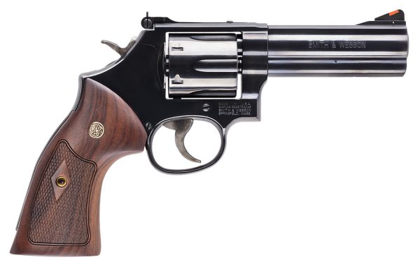 Smith & Wesson 150909 Model 586 Classic 357 Mag or 38 S&W Spl +P Blued Carbon Steel 4" Barrel, 6rd  Cylinder & L-Frame, Wood Grip With S&W Medallions