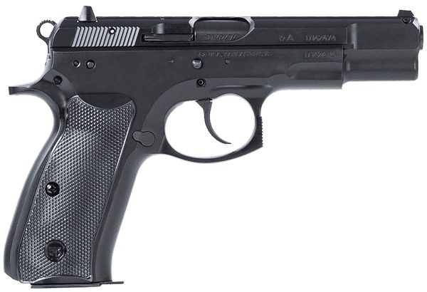 CZ-USA 91130 CZ 75 B  9mm Luger 16+1 4.60" Black Steel Barrel & Serrated Steel Slide, Black Polycoat Steel Frame w/Beavertail, Black Plastic Grip