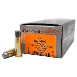 HSM 35718N Bear Load  357 Mag 180 gr Lead Round Nose Flat Point 50 Per Box/10 Case