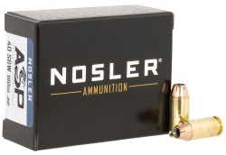 Nosler 51279 Assured Stopping Power Handgun 40S&W 180gr Jacketed Hollow Point 20 Per Box/20 Case