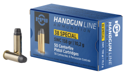PPU .38 SPECIAL SW 158GR 50RD BOX 10 BOXES PER CASE